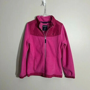 Nautica Raspberry Fleece Zip Up‎ Jacket Size L 12/14